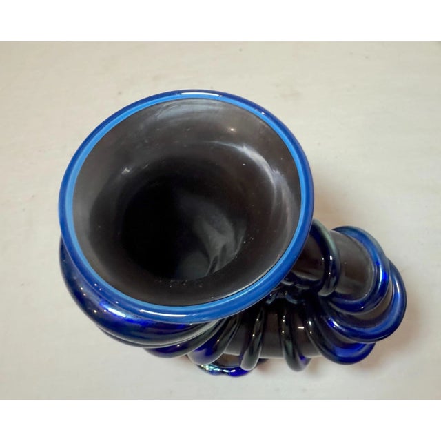 2004 Velin Isaksson Hand Blown Studio Art Glass Cornucopia Vase Sculpture Statue For Sale - Image 9 of 12