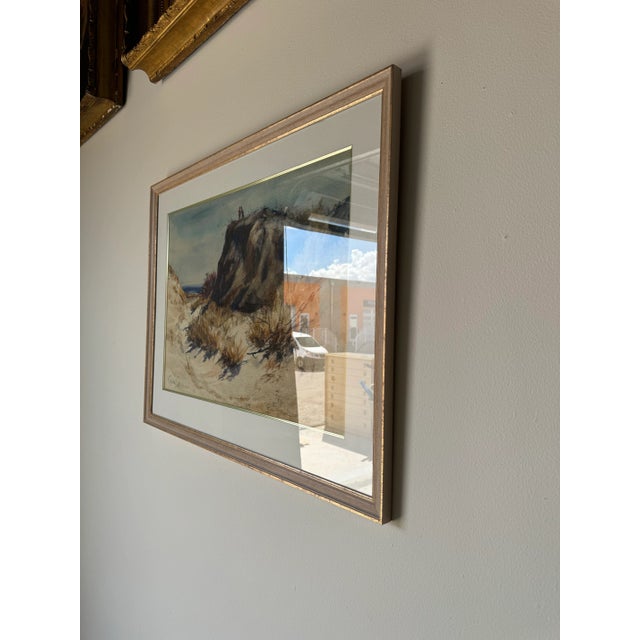 1980s Vintage Sherman Coastal Landscape Watercolor Painting, Framed For Sale - Image 5 of 11