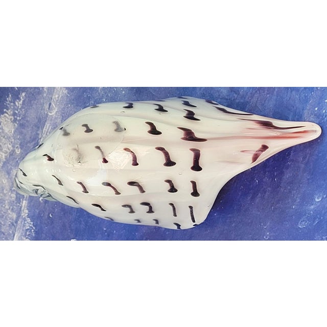 Glass Vintage Murano Style Art Glass Conch Shell Figurine For Sale - Image 7 of 7