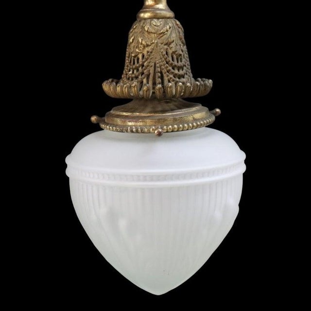 Neoclassical Bradley & Hubbard Inspired Neoclassical Brass Pendant Light C1920 For Sale - Image 3 of 8