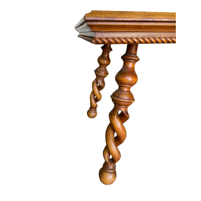 Wood Antique c.1800's Louis XIII Side or Cocktail Table, by Merklen Bros. For Sale - Image 7 of 10