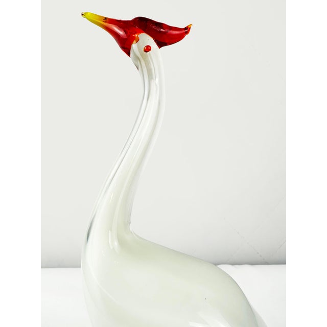 Mid-Century Modern Murano Art Glass Crane Bird Figurine from Made Murano Glass, 1970s For Sale - Image 11 of 14