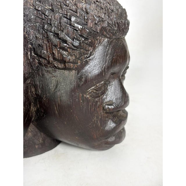 Wooden Ashtray with Sculpted Heads, France, 1950s For Sale - Image 6 of 13