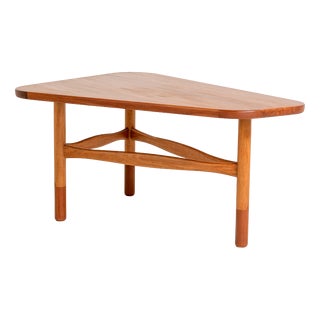 Teak and Oak Coffee Table by Yngve Ekström for Westbergs Möbler, Sweden, 1950s For Sale