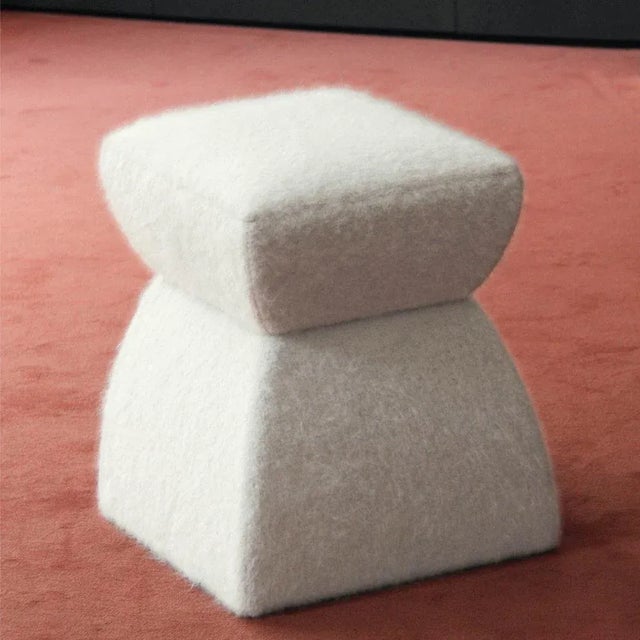 Cusi Pouf in Terracotta Mohair by KABINET For Sale - Image 10 of 14