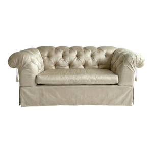 1990s A. Rudin Silk Upholstered Sofa