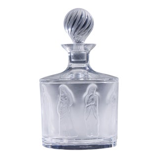 Lalique French Femmes Crystal Set of Decanter and Tumbler Glasses For Sale