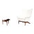Danish Modern Reclining Lounge Chair and Ottoman by h.w. Klein for Bramin, 1960s For Sale