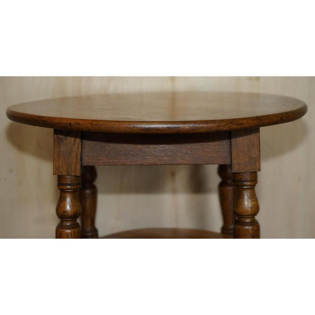 English Oak Side Table with Turned Legs, 1900s For Sale - Image 3 of 14