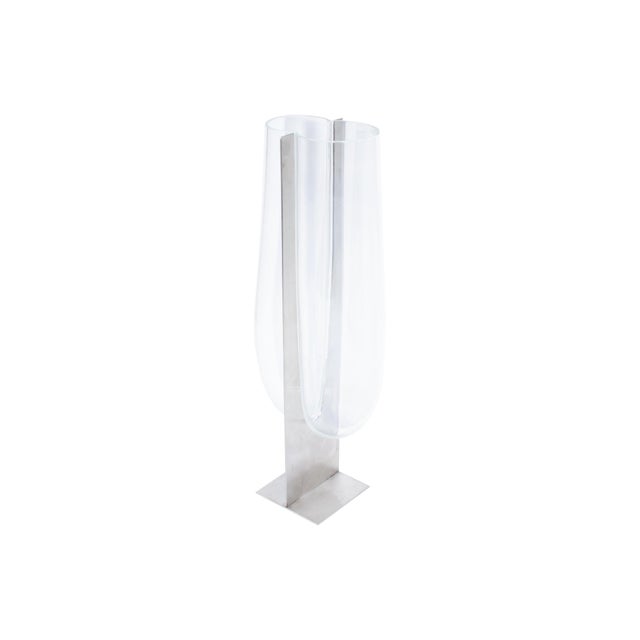 A model S 510 glass vase with steel mount designed by the Italian designer Aldo Nason (born 1920) for Mazzega. Made in...