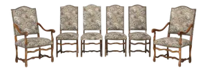Set of 6 French Dining Chairs Os De Mouton