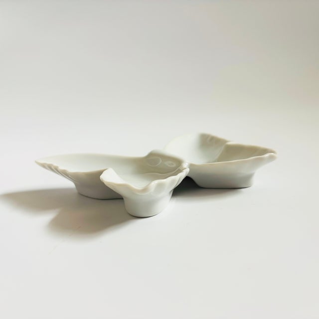 White Ceramic Butterfly Tray For Sale - Image 4 of 8