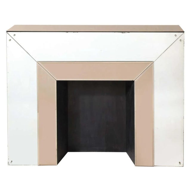 Art Deco Two Tone Plain & Bronze Mirrored Fireplace with Crystal Florets For Sale - Image 11 of 11
