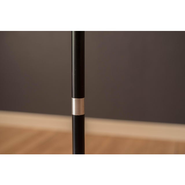 Black Mid Century Modern Black Metal and Aluminum Floor Lamp For Sale - Image 8 of 11