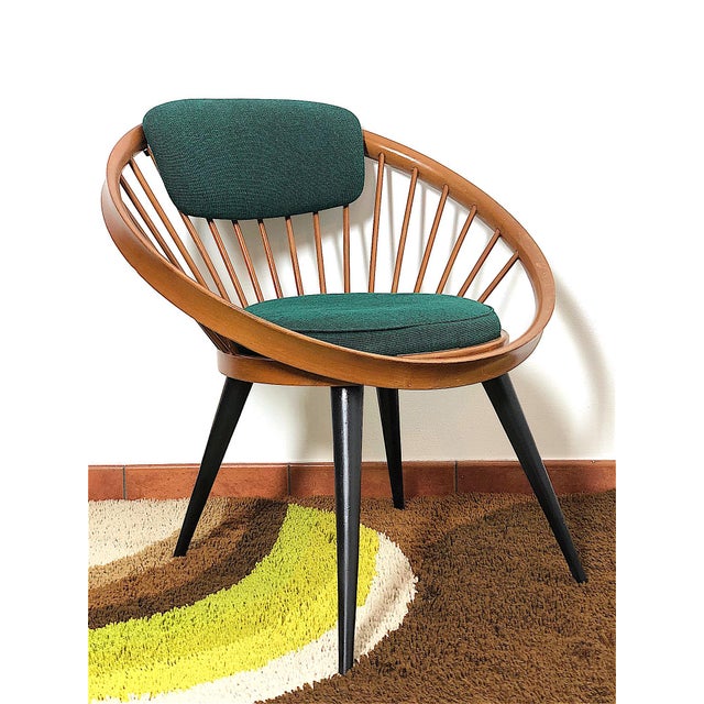 Brown Vintage Circle Chair by Yngve Ekström, Sweden, 1950 For Sale - Image 8 of 13