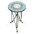 Here we have a round accent table with a Mosaic Tile surface with metal trim and legs. This is perfect as an sunroom side...