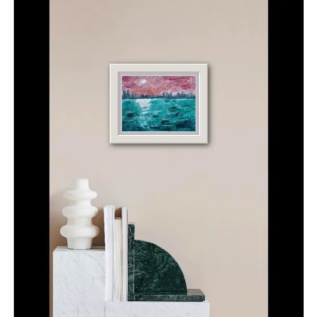 Contemporary Expressionist Sunset Cityscape in Oil For Sale - Image 3 of 7