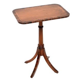 Vintage Regency Inlaid Yew Wood Side Table, 1930 For Sale