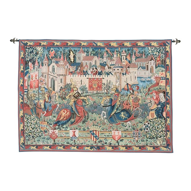 The Tournament at Camelot Loom Woven Tapestry - 186 X 262 Cm (6'1" X 8'7") - Requires Rod Size 6 For Sale