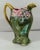 Early 1900s Majolica Pink Flowers Pitcher Onnaing For Sale - Image 4 of 6
