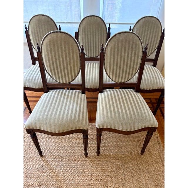 Art Deco Vintage 1930’s Mohair Set of 6 Dining Chairs For Sale - Image 3 of 12