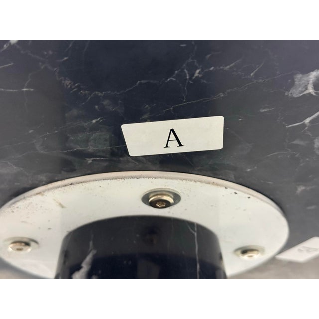 2020s Michael Oren Designs Marquina Marble Pedestal Side Table For Sale - Image 5 of 12