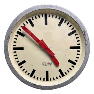 East German Industrial Factory Clock from RFT, 1960s For Sale