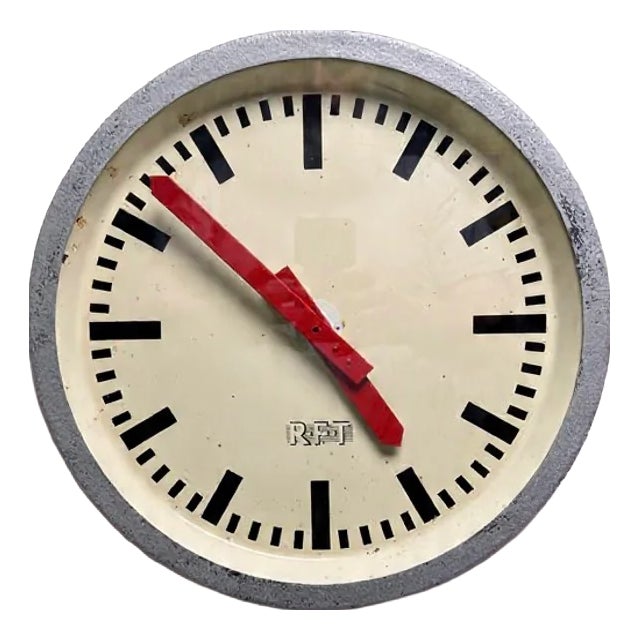 East German Industrial Factory Clock from RFT, 1960s For Sale