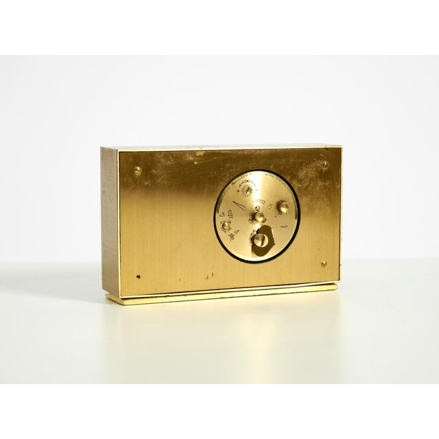 Small and Mechanical Swiza 8 Table Clock in Brass with an 8-Day Movement, 1960s For Sale - Image 13 of 15