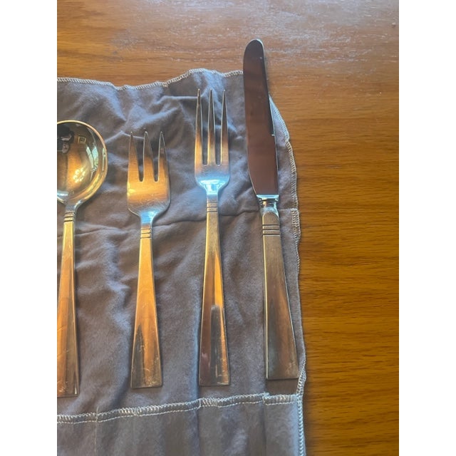 Mid-Century Modern Vintage Mid-Century Allan Adler Sterling Sunset Pattern Flatware Service for 12- 60 Pieces For Sale - Image 3 of 5