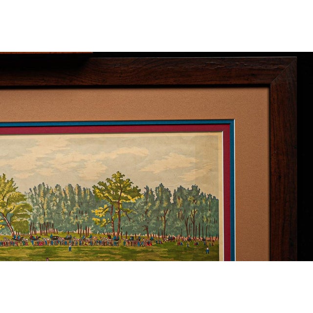 American Vintage Sidney Z. Lucas "Grand Match at the Elysian Fields" Framed Baseball Print For Sale - Image 3 of 11