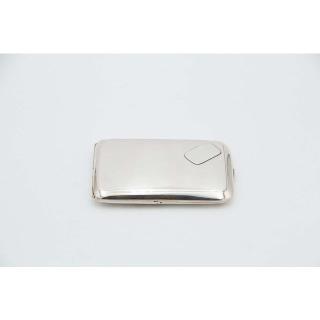 Plain Rectangular Silver Cigarette Case For Sale - Image 4 of 4