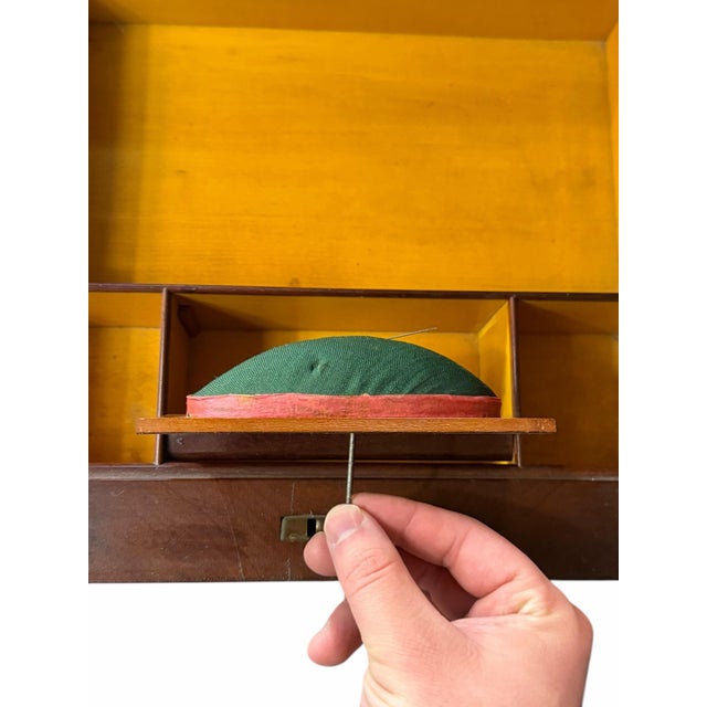 Antique Flaming Mahogany Sewing Stand For Sale - Image 11 of 12