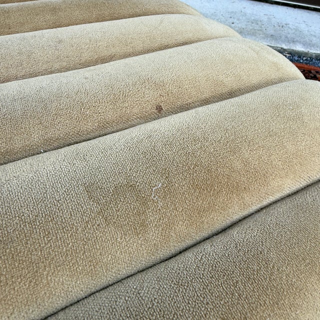 1970s Modern Chrome Cantilevered Chair With Channeled Upholstery by Design Institute America For Sale - Image 11 of 17