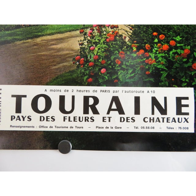 Paper Vintage 1974 France Val De Loire Touraine Travel Tourism Poster Art For Sale - Image 7 of 8