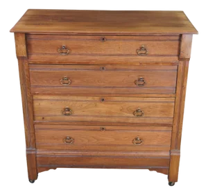 Antique 19th Century American Victorian Walnut Dresser Chest of Drawers