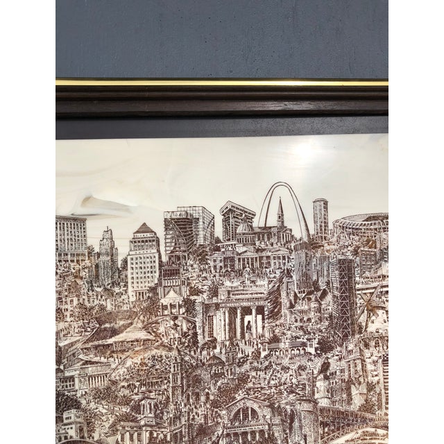 St. Louis "Gateway City" Etched Marble Wall Art by John K Thompson Jr