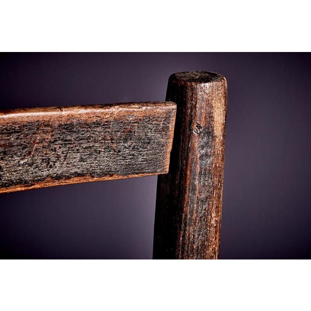Rustic Ladder-Back Chair with Straw Seat by Charlotte Perriand, France, 1900 For Sale - Image 6 of 11