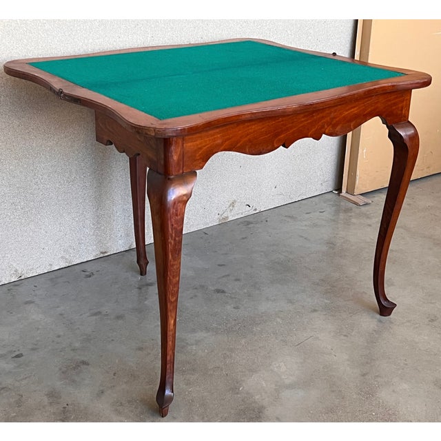 Green Game Card Fold Over Side Table or Tea Table With Hidden Drawer For Sale - Image 8 of 12