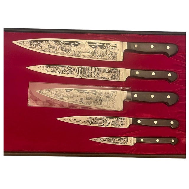 American 1976 j.a. Henckels America’s Bicentennial Knife Set Limited Edition - 10 pcs with case For Sale - Image 3 of 11