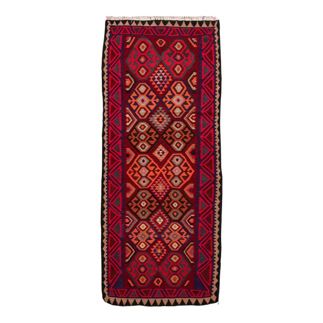 Mid-20th Century Vintage Kilim Runner Rug 4' 7" X 11'. For Sale