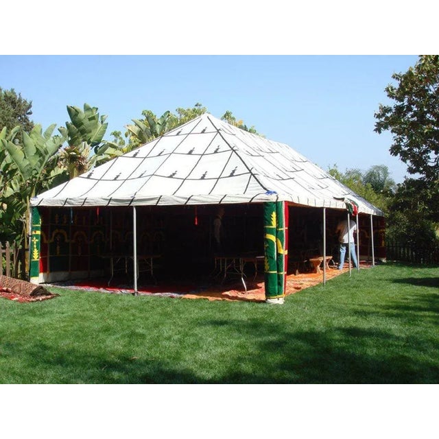 Moroccan traditional caidale tent are used outdoor for ceremonial events, wedding, parties. For centuries the tribal...