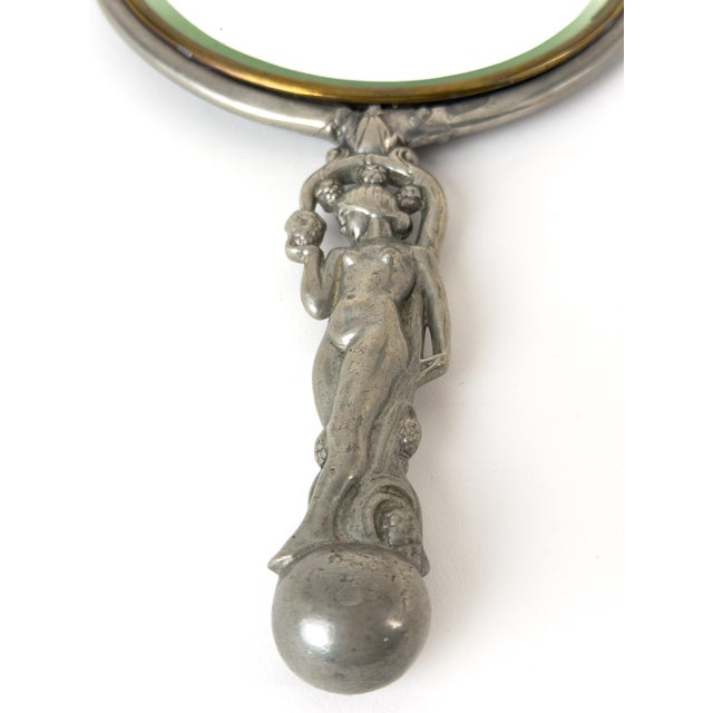 Pewter Hand Mirror by C.G. Hallberg, Stockholm, 1929 For Sale - Image 3 of 8