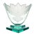 Circa 1990 Robert Guenther Signed Aqua Etched and Frosted Art Glass Leaf Vase For Sale - Image 9 of 12