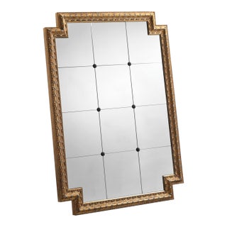 Italian Wall Mirror in 24k Gold Leaf Frame For Sale