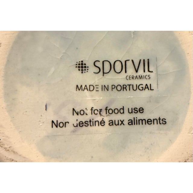 Vintage Portugal Ceramic Faux Bois Style Vases - A Pair For Sale - Image 10 of 10