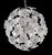 Italian sputnik chandelier with hand blown white Murano lotus flowers mounted chrome finish frame / Made in Italy in the...