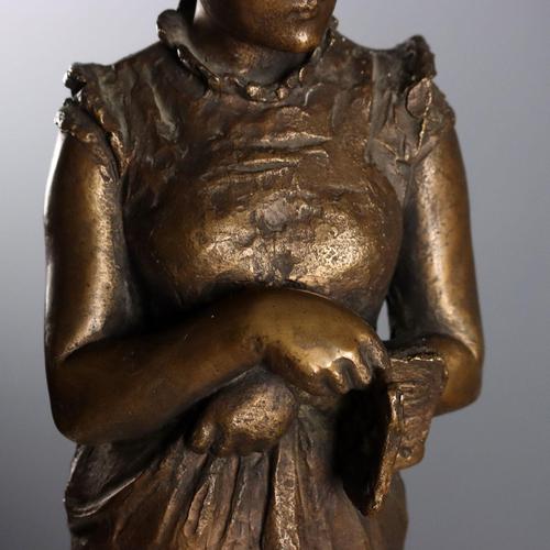 Felice Bialetti, Woman with a Book, Bronze For Sale - Image 4 of 8
