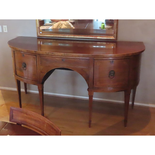 Early 19th Century Gorgeous Antique Mahogany Federal Period American Cellarette With Stunning Inlay & Lion Handles For Sale - Image 5 of 12