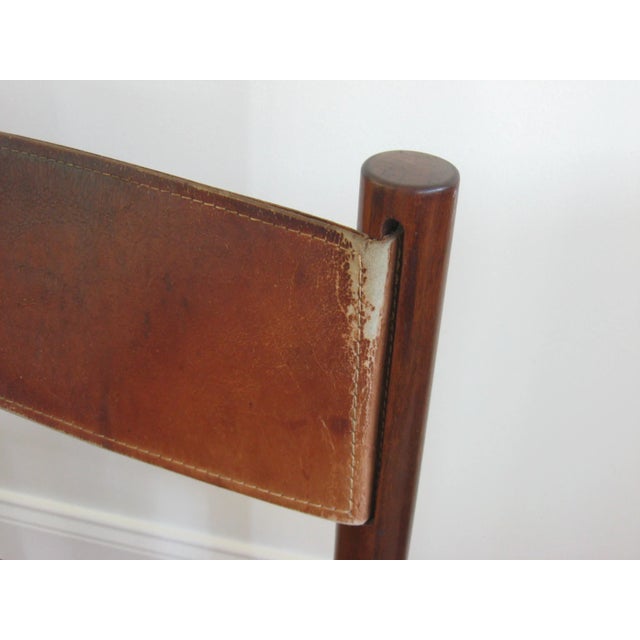 Mid-Century Modern Michel Arnoult Mid-Century Rosewood and Leather Sling Chair For Sale - Image 3 of 12